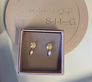 Friihof+Siig - Flower pearls Ørering - Guld 