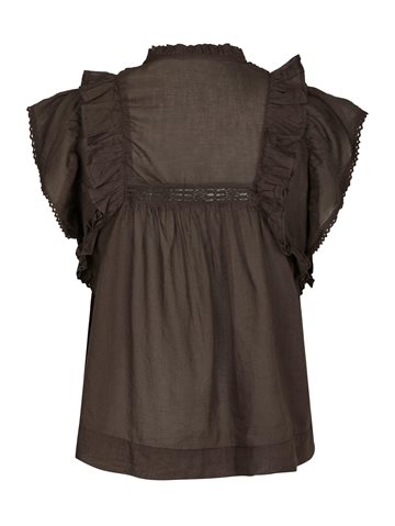 Neo Noir - Jayla S Voile Top - Dark Brown