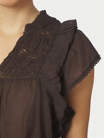 Neo Noir - Jayla S Voile Top - Dark Brown