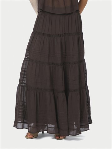 Neo Noir - Felicia Voile Skirt - Dark Brown