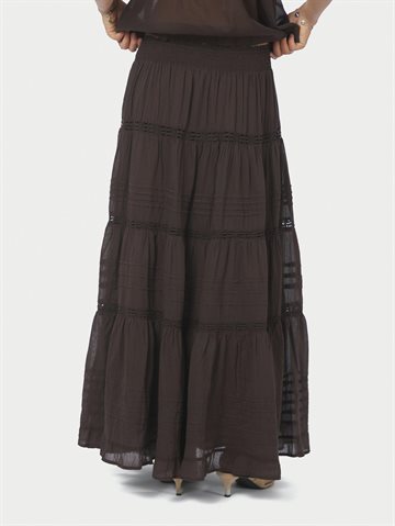 Neo Noir - Felicia Voile Skirt - Dark Brown