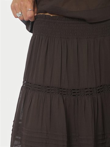 Neo Noir - Felicia Voile Skirt - Dark Brown