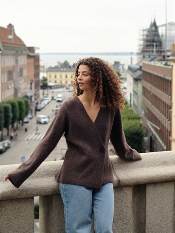 Neo Noir - Marie Louise Knit Cardigan - Brown Melange 