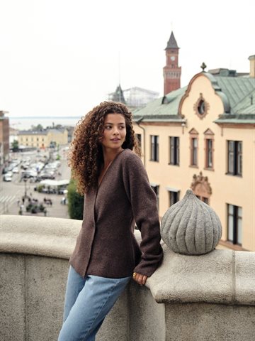 Neo Noir - Marie Louise Knit Cardigan - Brown Melange 