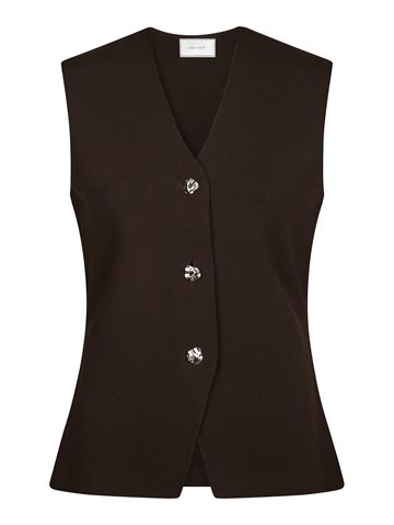 Neo Noir - Sway Smooth Knit Waistcoat - Dark Brown