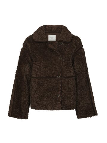 Neo Noir - Castor Faux Fur Jacket - Dark Brown