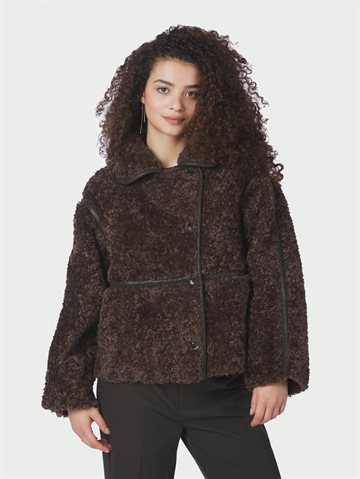 Neo Noir - Castor Faux Fur Jacket - Dark Brown
