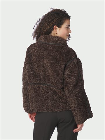 Neo Noir - Castor Faux Fur Jacket - Dark Brown
