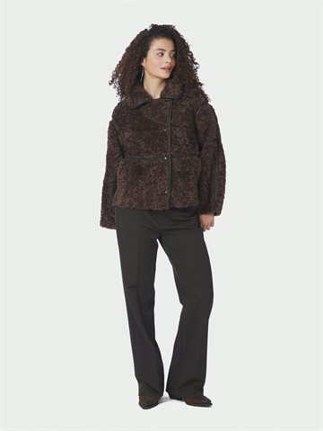 Neo Noir - Castor Faux Fur Jacket - Dark Brown