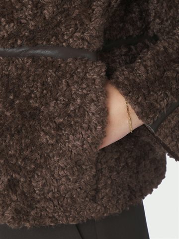 Neo Noir - Castor Faux Fur Jacket - Dark Brown