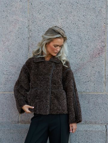 Neo Noir - Castor Faux Fur Jacket - Dark Brown