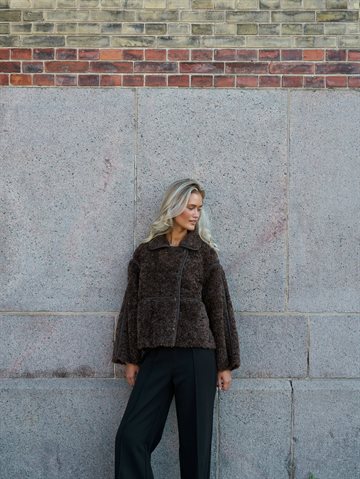 Neo Noir - Castor Faux Fur Jacket - Dark Brown