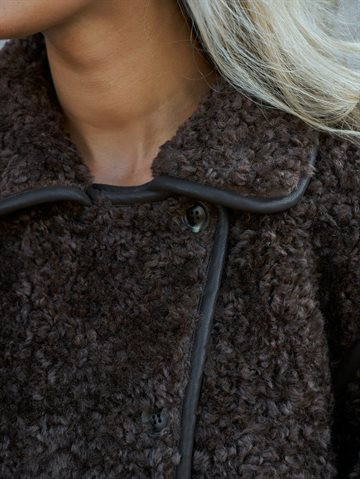Neo Noir - Castor Faux Fur Jacket - Dark Brown