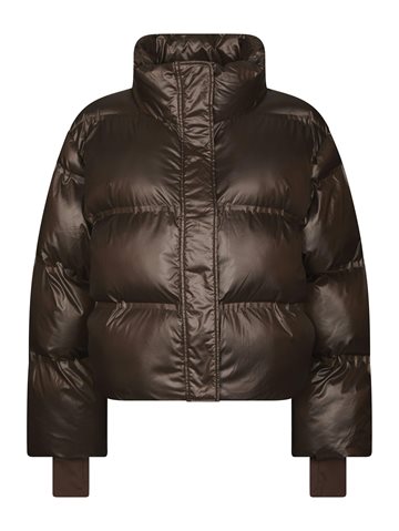 Neo Noir - Rhea Shiny Puffer Jacket - Chocolate Brown
