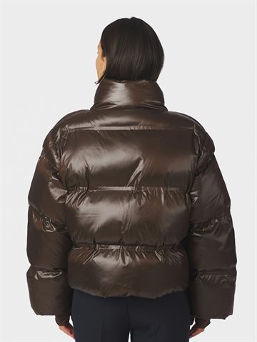 Neo Noir - Rhea Shiny Puffer Jacket - Chocolate Brown