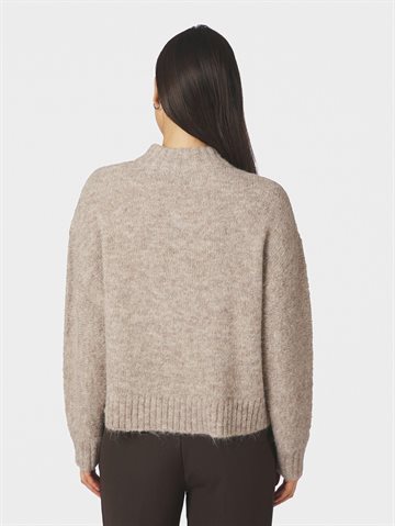 Neo Noir - Taura Fluffy Knit Cardigan - Beige Melange