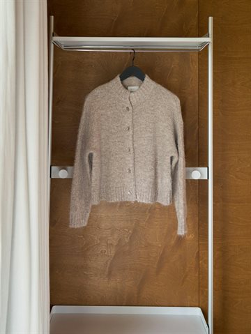 Neo Noir - Taura Fluffy Knit Cardigan - Beige Melange