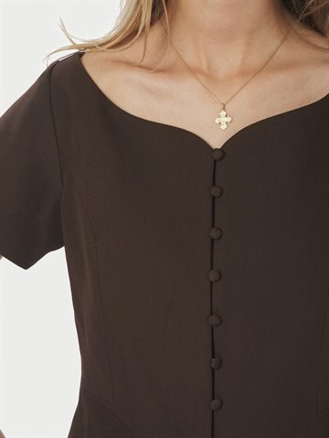 Neo Noir - Tango Structure Top - Dark Brown