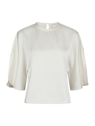 Neo Noir - Liora Heavy Sateen Blouse - Pearl