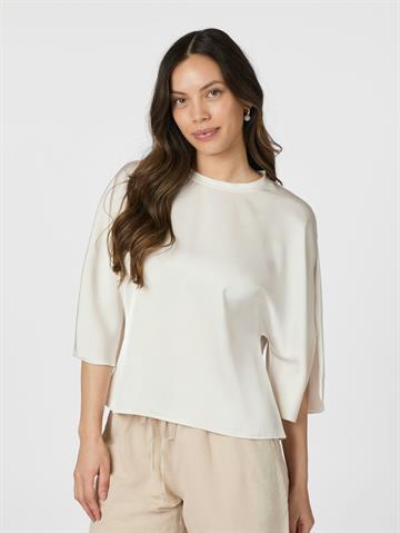 Neo Noir - Liora Heavy Sateen Blouse - Pearl