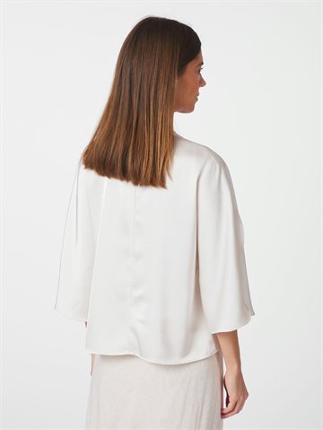 Neo Noir - Liora Heavy Sateen Blouse - Pearl