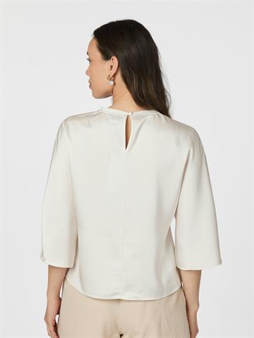 Neo Noir - Liora Heavy Sateen Blouse - Pearl