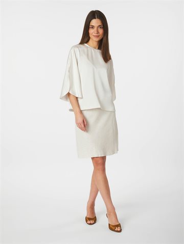 Neo Noir - Liora Heavy Sateen Blouse - Pearl