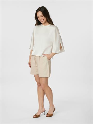 Neo Noir - Liora Heavy Sateen Blouse - Pearl