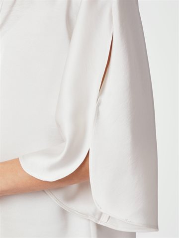 Neo Noir - Liora Heavy Sateen Blouse - Pearl