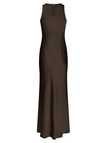 Neo Noir - Celinie Heavy Sateen Dress - Dark Brown