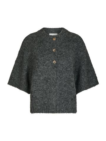 Neo Noir - Benuta Fluffy Knit CarNeo Noir - Benuta Fluffy Knit Cardigan - Antracit Melange 