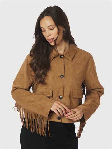 Neo Noir - Lauron Faux Suede Jacket - Cognac