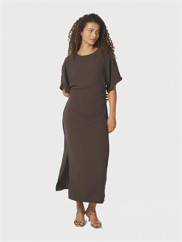 Neo Noir - Miloine Drape Dress - Dark Brown