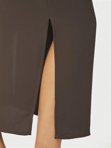 Neo Noir - Miloine Drape Dress - Dark Brown