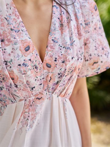 Neo Noir - Serna Flower Print Dress - Burned Powder