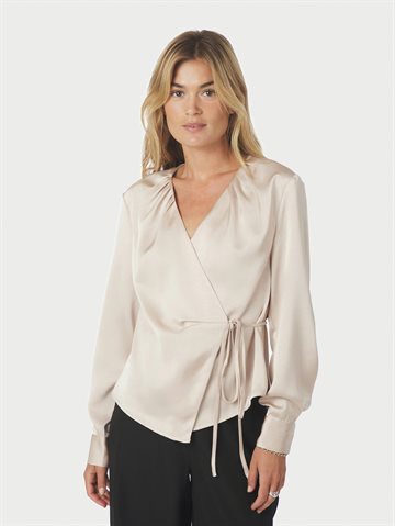 Neo Noir - Caprina Heavy Sateen Blouse - Champagne