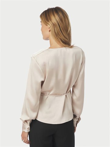 Neo Noir - Caprina Heavy Sateen Blouse - Champagne