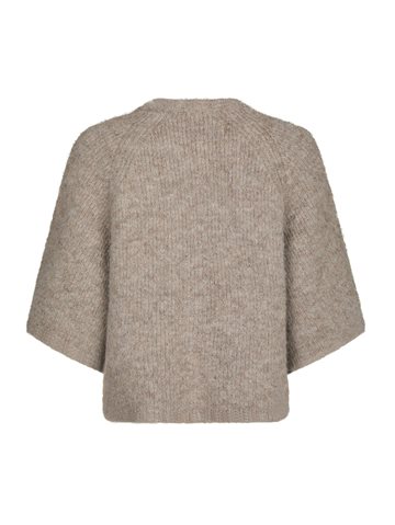 Neo Noir - Amaya Fluffy Knit Cardigan - Beige Melange