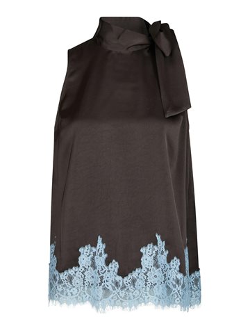 Neo Noir - Lorenz Lace Top - Dark Brown