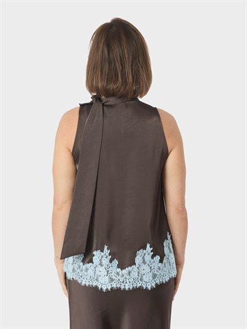 Neo Noir - Lorenz Lace Top - Dark Brown