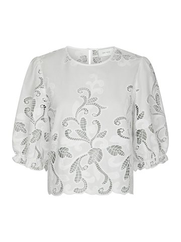 Neo Noir - Fia Embroidery Blouse - White