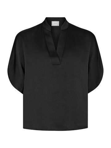Neo Noir - Anelie Heavy Sateen Blouse - Black