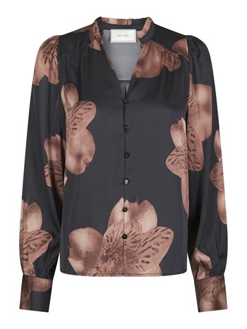 Neo Noir - Massima Misty Orchid Blouse - Midnight Blue