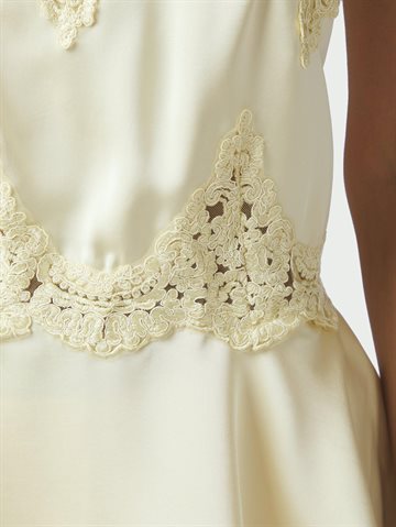 Neo Noir - Kaela Heavy Sateen Lace Top - Light Yellow