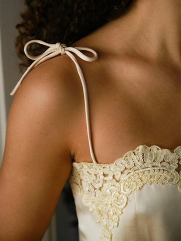 Neo Noir - Kaela Heavy Sateen Lace Top - Light Yellow