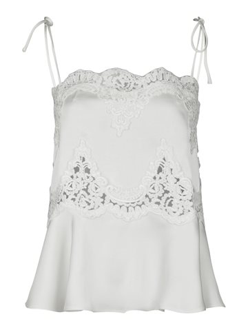 Neo Noir - Kaela Heavy Sateen Lace Top - Pearl