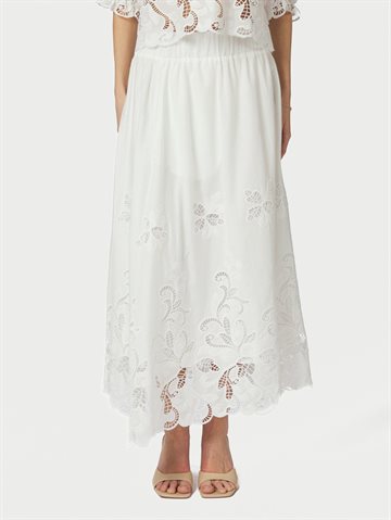 Neo Noir - Yara Long Emb Skirt - White