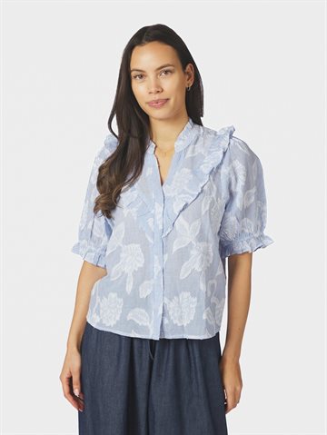 Neo Noir - Manet Jacquard Blouse - Light Blue