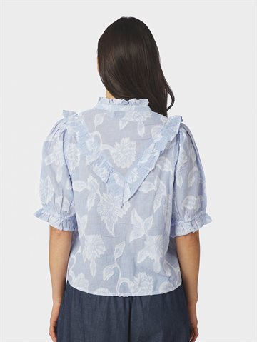 Neo Noir - Manet Jacquard Blouse - Light Blue