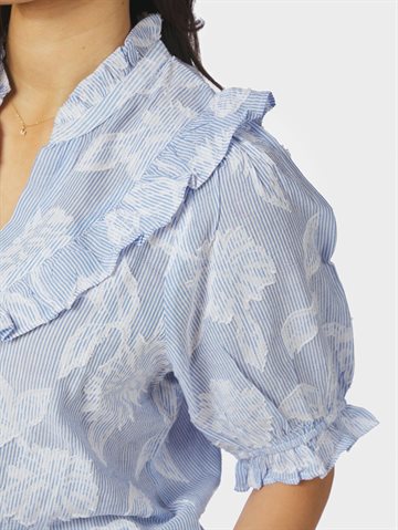 Neo Noir - Manet Jacquard Blouse - Light Blue